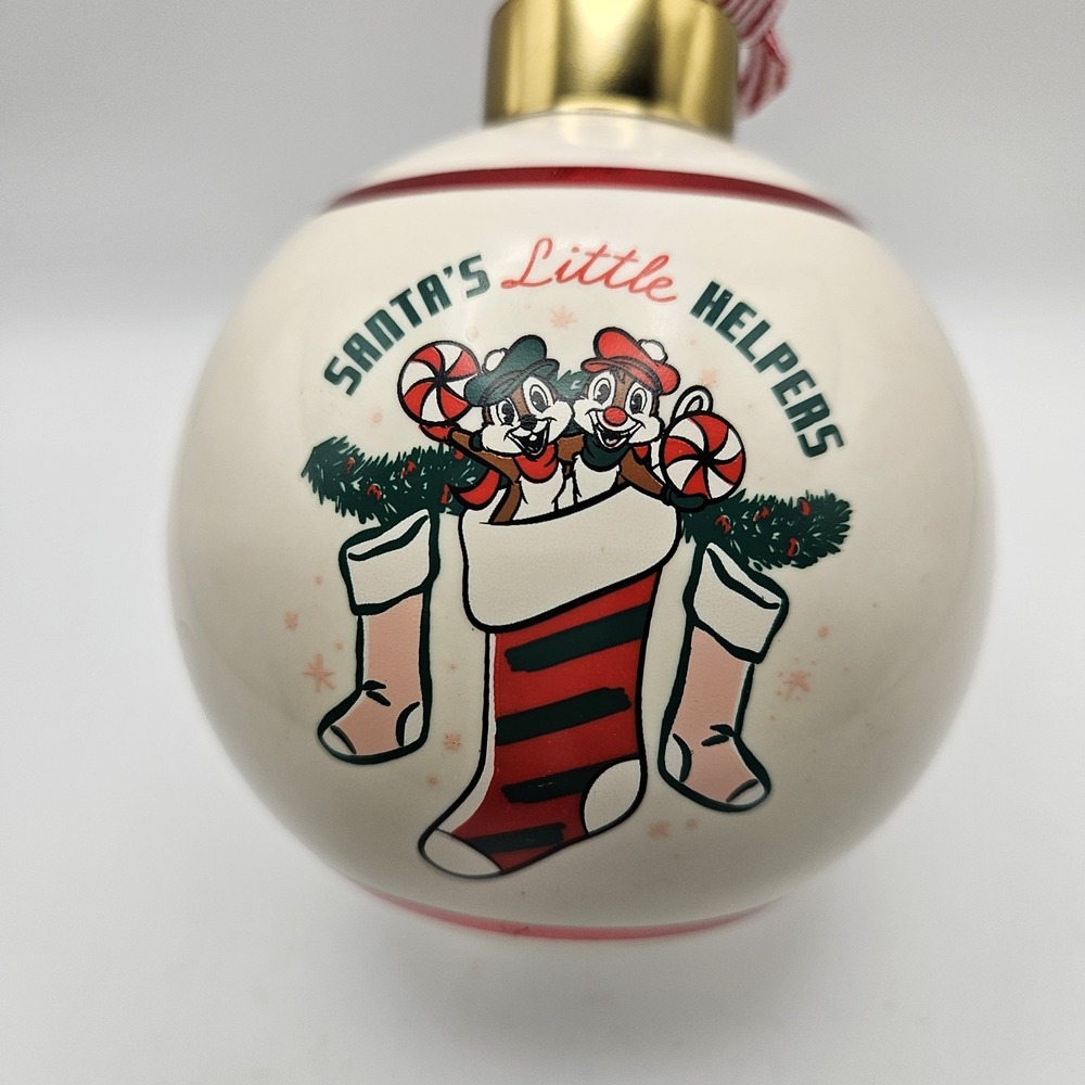 Disney Mickey & Minnie Mouse Santa's Little Helpers Ceramic Holiday Ornament - Picture 5 of 8